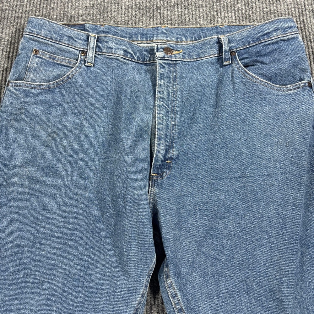 Wrangler Straight Leg Jeans Mens 40x32 Blue Premium Quality Comfort Stretch